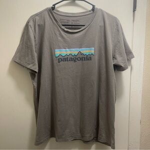 Patagonia Gray Short Sleeve Tee with Mountain Graphic